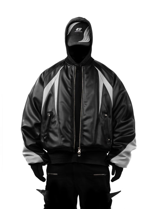 Galaxy Heavyweight Leather Bomber Jacket