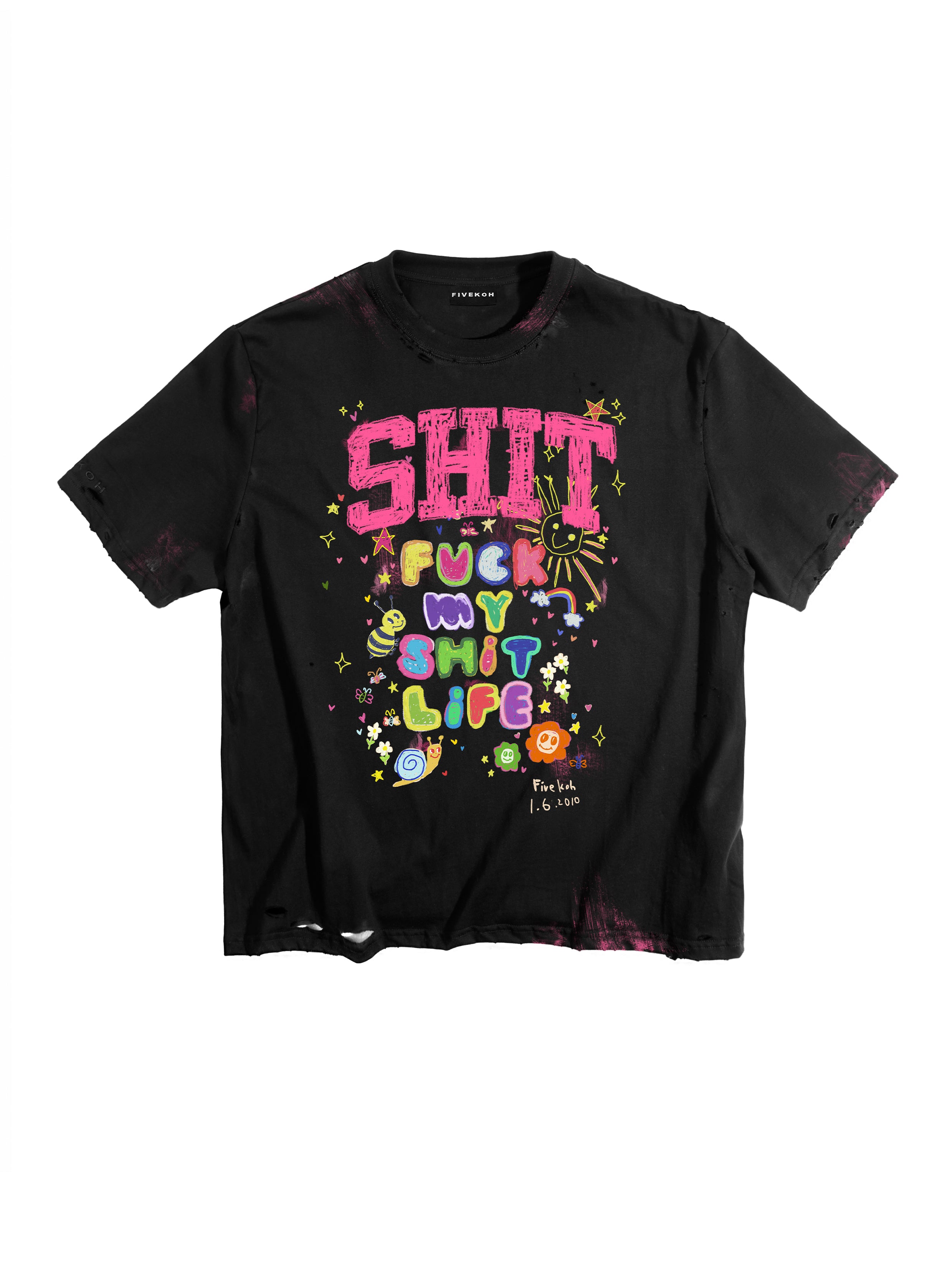 HAND-DRAWN TEXT BOX T-SHIRT