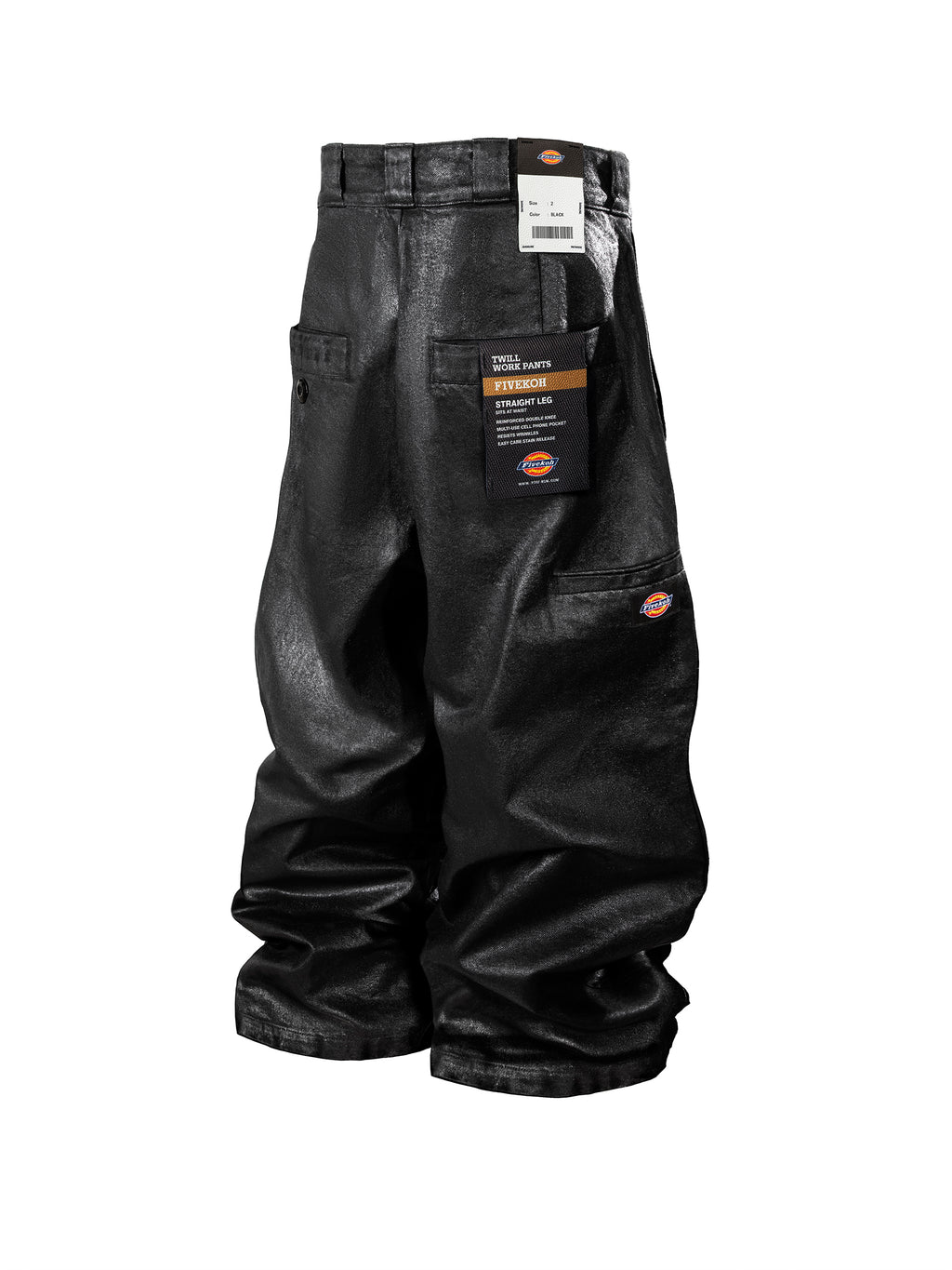 BLACK WAXED RAW DENIM JEANS