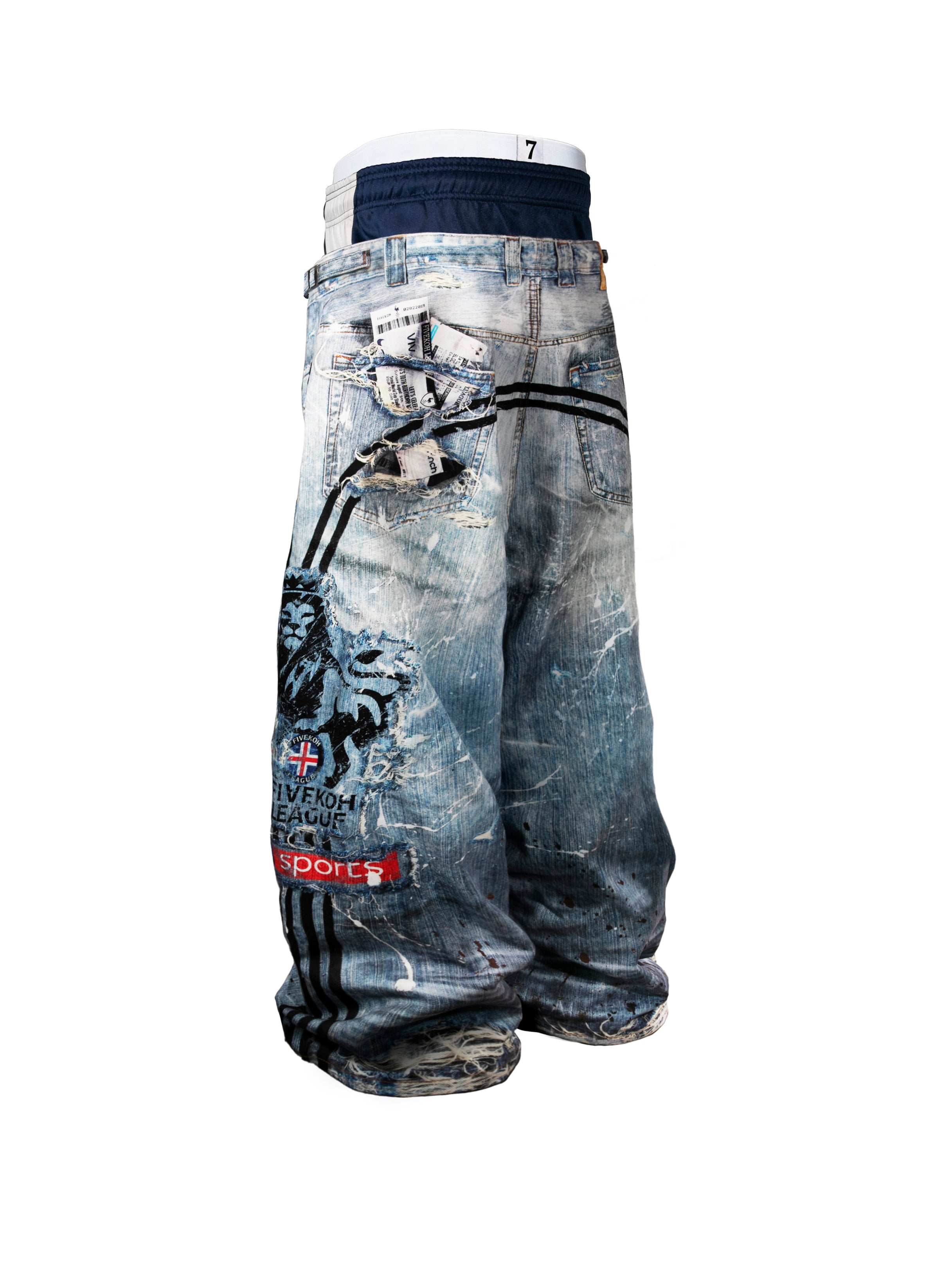 S-KING LOOSE FIT LAYERED JEANS