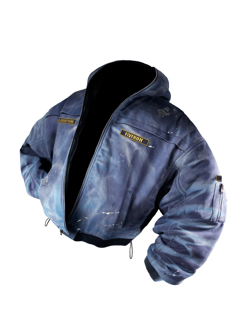 STAR BLUE HOODED BOMBER