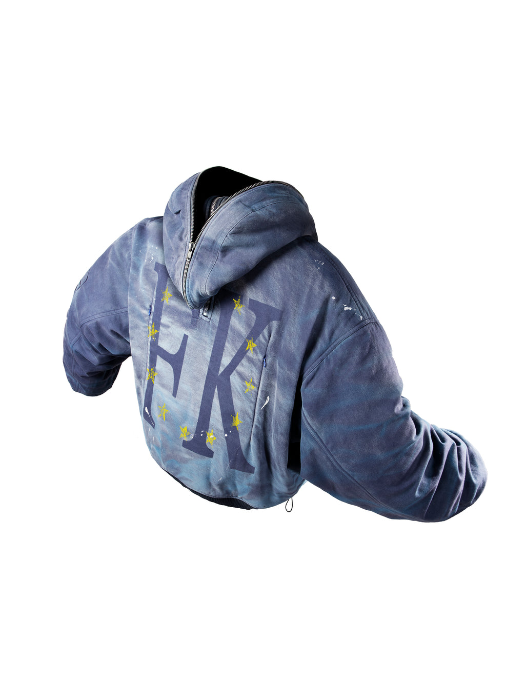 STAR BLUE HOODED BOMBER