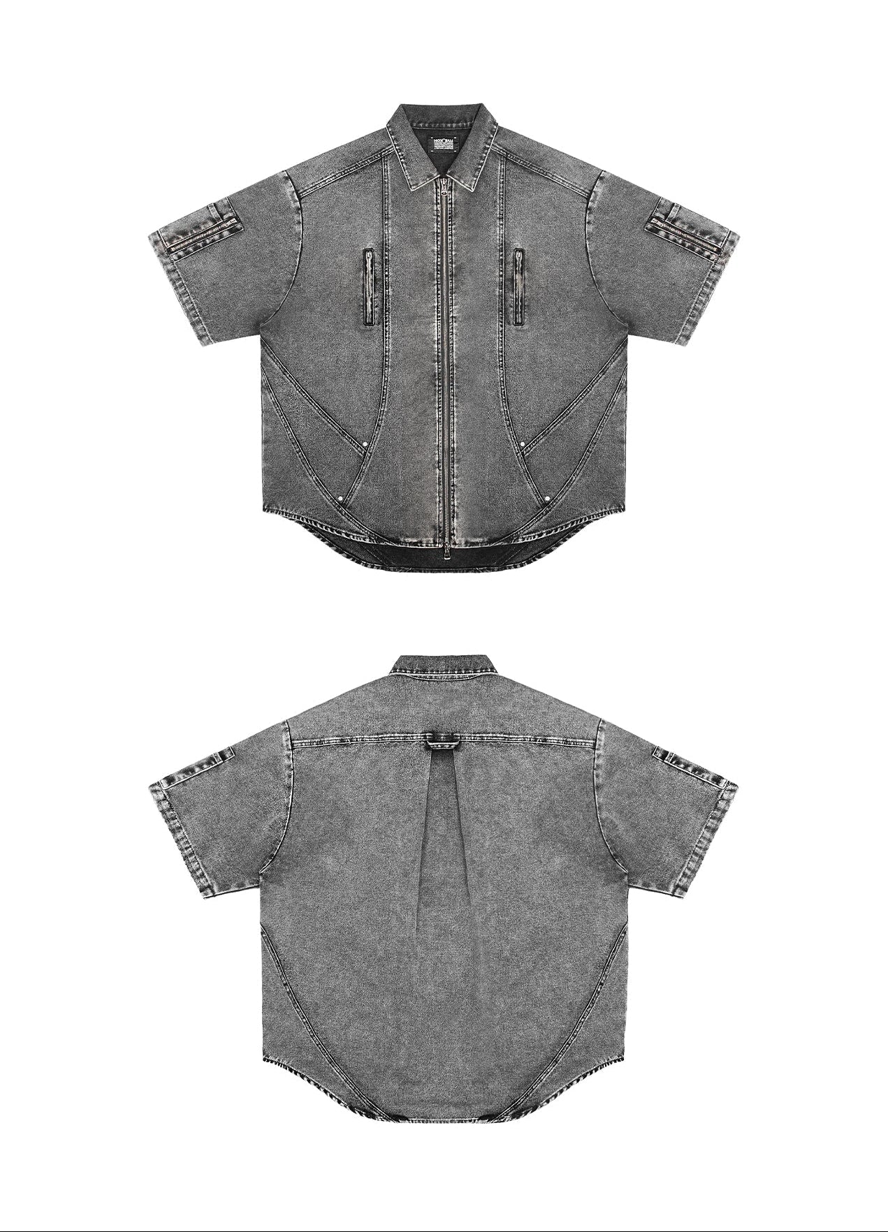 DISTRESSED WASHED WORKWEAR SHIRT