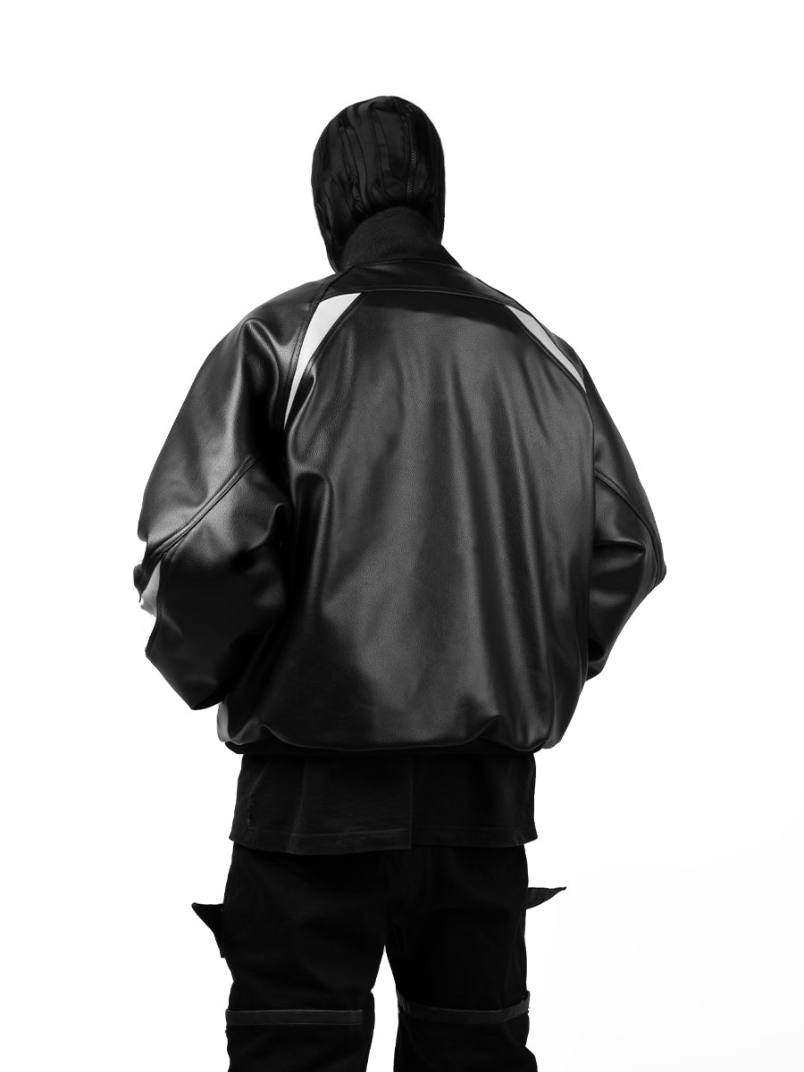 Galaxy Heavyweight Leather Bomber Jacket